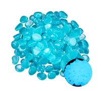 Glowing Pebbles Decorative Glow Stones 100 Pcs - Dark Cobblestones for Garden Walkways, Aquarium Fish Tanks, Lawn Yard Decoration (Blue)