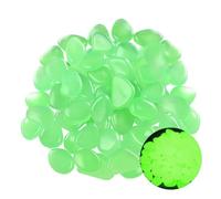 Glowing Pebbles Decorative Glow Stones 100 Pcs Glowing in the Dark Pebbles Cobblestones Rock Garden Decorative Pebbles for Garden Walkways Decoration Aquarium Fish Tanks Lawn Yard (green)