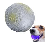 Glowing Pet Bouncing Ball - 7cm Moon Pattern Light, Flashing Jumping Toy, Elastic Rubber Chew Ball, Motion Sensor Enrichment | Dog Activation Toys for Aggressive Cow