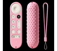 Glowing Pink Silicone Cover Case for Google TV Streamer 4K Google TV (4K) Voice Remote 2024 Remote Cover Anti-Slipping Silicone Case