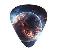 Glowing Planet guitar picks in three different thicknesses, suitable for electric guitar and band players
