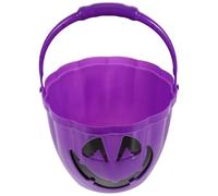Glowing Pumpkin Halloween Bucket, Purple Plastic Candy Storage