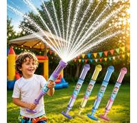 Glowing Rainbow LED Water Blaster - Fireworks Water Spray Gun with Lights,Firework Water Spray Toy,Summer Fun that Like Magic,Pull Push Firework Waters Blaster Toys for Outdoor Summer Waters Games