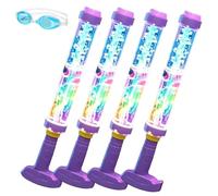 Glowing Rainbow LED Water Blaster, Pull-Push Firework Water Blaster, Summer Fun that Pops Like Magic, Rainbow Water Gun for Pool Party Outdoor Summer Water Games (4pcs)