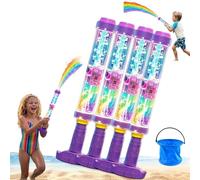 Glowing Rainbow LED Water Blaster, Rainbow Water Gun, Firework Water Spray Gun With Lights, Summer Fun that Pops Like Magic, Water Blaster (4 PCS)