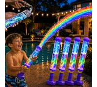 Glowing Rainbow LED Water Blaster, Summer Fun that Pops Like Magic!Creativity Squirt Water Blaster Guns, Firework Spray Water Soaker Toys, Summer Pool, Beach, Birthday Party Outdoor Game(4pcs)