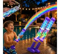 Glowing Rainbow LED Water Blaster, Summer Fun that Pops Like Magic!Creativity Squirt Water Blaster Guns, Firework Spray Water Soaker Toys, Summer Pool, Beach, Birthday Party Outdoor Game(2pcs)