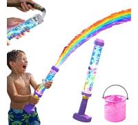 Glowing Rainbow LED Water Blaster | Summer Fun that Pops Like Magic, Glowing Rainbow Water Blaster, Pull Push Firework Waters Blasters, for Pool Parties and Outdoor Activities (1pc)