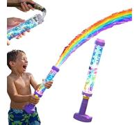 Glowing Rainbow LED Water Blaster, Summer Fun That Pops like Magic, Glowing Rainbow Water Blaster, Pull Push Firework Water Spray Gun, for Pool Parties and Outdoor Activities (1 PCS)