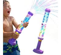 Glowing Rainbow LED Water Blaster | Summer Fun That Pops Like Magic, Pull-Push Creativity Firework Water Gun with Lights, Sprays Water Like Fireworks, Squirt Gun for Kids