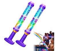 Glowing Rainbow LED Water Blaster,Summer Fun that Pops Like Magic, Pull Push Fireworks Water Blasters Toys for Pool Party Outdoor Summer Water Games (2pcs)
