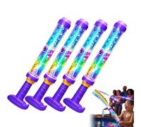 Glowing Rainbow LED Water Blaster,Summer Fun that Pops Like Magic, Pull Push Fireworks Water Blasters Toys for Pool Party Outdoor Summer Water Games (4pcs)