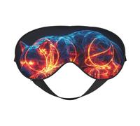 Glowing Red and Blue Dogs Print Sleep Mask with Adjustable Strap, Comfortable Eye Cover for Travel, Yoga, Napping, Sleeping & Relaxation