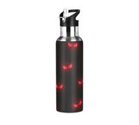 Glowing Red Eyes Stainless Steel Vacuum Insulated Water Bottle 20 Oz, BPA-Free Sport Water Bottle Leakproof Water Bottles