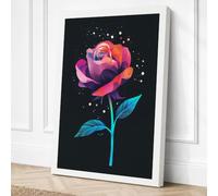 Glowing Rose Canvas Wall Art Print 30x20 Inch | Ready to Hang, Gallery Wrapped, Fade-Resistant Inks, Securely Packaged, UK Made