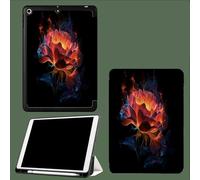 Glowing Rose Flame Pattern Case for iPad (A16) 11th Generation 11 Inch 2025,Tri-fold Stand Leather Cover,Slim Protective Case Smart Cover with Auto Sleep Wake Fantasy Flowers