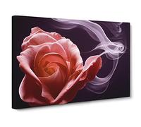 Glowing Rose Flower Canvas Wall Art Print 30x20 Inch | Ready to Hang, Gallery Wrapped, Fade-Resistant Inks, Securely Packaged, UK Made