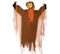 Glowing Rotating Head Pumpkin Decor with Eerie Green Light & Spooky Sounds - Halloween Scarecrow Ghost Decoration for Outdoor Yard, Haunted House,Garden Parties
