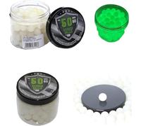 Glowing Rubber Balls in 50 Caliber 100 x Glow in The Dark Resusable Rubber Balls w. Silicon in Green for Training Home Defense Paintball Pistols in 50 Cal.