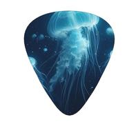 Glowing-Sea-Fish-Water 12 Pack Guitar Picks With 3 Thicknesses And Storage Box, Abs Plectrums For Electric Bass Guitar Players