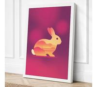 Glowing Seated Rabbit Canvas Wall Art Print 36x24 Inch | Ready to Hang, Gallery Wrapped, Fade-Resistant Inks, Securely Packaged, UK Made