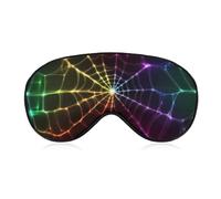 Glowing Spider Web Colorful Sleep Masks Breathable Eye Covers Adjustable Strap for Travel Home Office Use