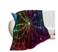 Glowing Spider Web Colorful280GSM Throws Blanket 30"x40"
