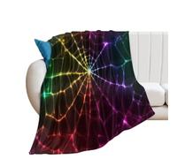 Glowing Spider Web Colorful280GSM Throws Blanket 60"x80"