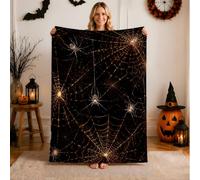Glowing Spider Web Gothic Theme Halloween Throw Blanket 40x50 Inch