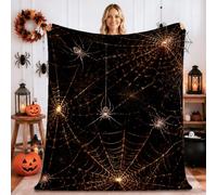 Glowing Spider Web Gothic Theme Halloween Throw Blanket 60x80 Inch