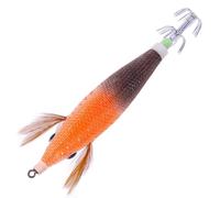 Glowing Squid Hooks 11CM/13.4G Luminous Horizontal Squid Trolling Lure Floating Squid Jig Jigging Fishing Lure Artificial Squid Jigging Eging Wood Shrimp Hooks for Night Fishing (4)