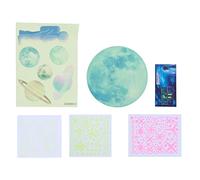 Glowing Stars Astronaut Wall Decals - Luminous Solar System Stickers for Kids' Bedrooms, GlowintheDark Planet & Star Decor