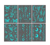 Glowing Stickers - Body Stickers | Temporary T Attoos | Night Glows Bodies Art Decal Makeup | Waterproof Glow In The Dark Star Decals | Artistic Fluorescent Club Decoration For Festival Themed