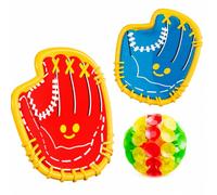 Glowing Suction Ball Game Kit with Two Player Catch Paddles and Light Up Balls for Activities and Motor Skill Development Suitable for Garden, Red, Blue, Two Gloves + 1 Non-Luminous Ball