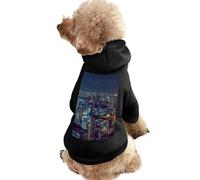 Glowing Tower Tokyo Japan Night Scene Casual Pet Hoodie Clothes for Dog Cat Coat Outfit with Hat