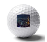 Glowing Tower Tokyo Japan Night Scene Personalized Golf Balls Gifts for Men Golfers Distance Straighter Shots
