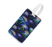 Glowing Up Jelly Fish Funny Luggage Tag Travel Suitcase Label with Privacy Name ID for Baggage Bag Backpack