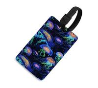 Glowing Up Jelly Fish Funny Luggage Tag Travel Suitcase Label with Privacy Name ID for Baggage Bag Backpack