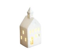 Glowing Village Desktop Ornament with Warm White LED Lights for Holiday Festive Tabletop Centerpiece Magical Winter Display Christmas Bulk (A, One Size)