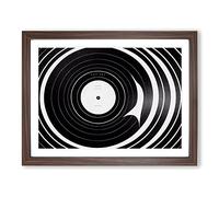Glowing Vinyl Record Art H1022 Framed Print for Living Room Bedroom Home Office Décor, Wall Art Picture Ready to Hang, Walnut A3 Frame (46 x 34 cm)