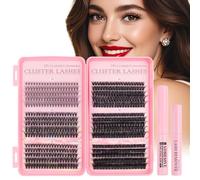 Glowing Win Individual Eyelashes with Glue&Remover Cluster Lashes Kit Book
