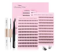 Glowing Win Individual Lash Extension Set Cluster Lashes Kit with Lash Bond&Seal and Applicator Reusable Individual Eyelashes Mix 2 Packs Mix8-16mm