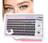 Glowing Win Pre Glued Eyelashes 133Pcs Self Adhesive Individual Cluster Lashes Kit with Tweezer No Glue Needed Reusable Press-On Eye Lashes Natural Look Easy to Apply 10-16MM