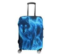 Glowing Wolf Travel Luggage Case Cover Washable Suitcase Protector Funny Protective Baggage Fits 19-32 Inch