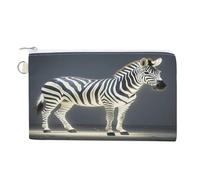 Glowing Zebra Coin Purse Canvas Wallet with Zipper Portable Mini Change Pouch Cute Money Pouch Small Organizer Coin Card Key Holder for Women Girls Daily Use Gift