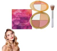 Glowjiu Glow Gallery Highlighting Eye & Cheek Palette - 4-in-1 Highlight Shades Makeup For Blush, Waterproof and Long-Lasting, Multi-Functional Palette for Eyeshadow and Facial Makeup (1 Pcs)