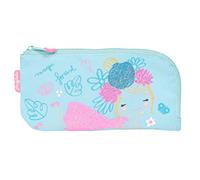Glowlab Kids Cute Doll,Flat Pencil Case, Recyclable Fabric, Children's Pouch, Ideal for Children 5 to 14 Years, Comfortable and Versatile, Quality and Strength, 23x1x11, Light Blue, Estándar, Casual