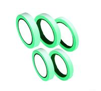 Glown-in-The-Dark Tape 5 Rolls - Luminous Decorative Glow Tape for Home Stairs Courtyard Walls Doors Exit Signs, Green and Blue PE Material(Green)
