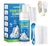 GLOWPOINT Shoe Cleaner, 200ml White Shoe Cleaning Kit with Brush & Towel, Sneaker Cleaner Foam Removes Dirt & Stain for Tennis Shoe, PU Leather