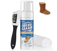GLOWPOINT Suede and Nubuck Cleaner, 200ml Shoe Cleaning kit with 3-Sided Suede Brush & Towel, Suede Shoe Cleaner Foam Removes Dirt & Stain for Nubuck, Leather, Knit, Boots, Sneaker, Sandals